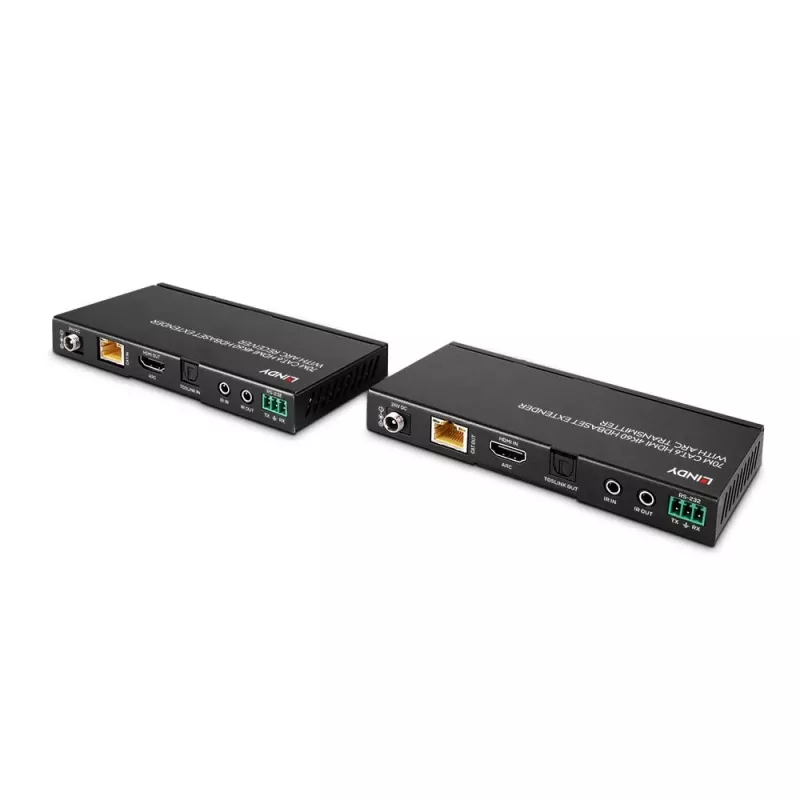 Lindy 70m Cat.6 HDMI 4K60, Audio, IR and RS-232 HDBaseT Extender with ARC