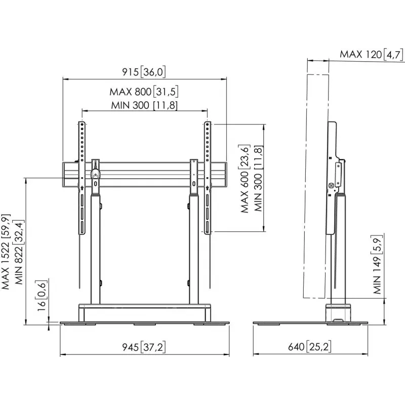 Motorized display mount Vogel's RISE 4105 (model 7341050) — motorized lift for flat screens