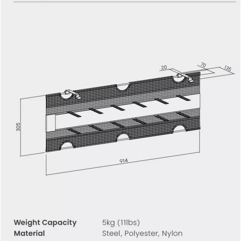 Cable management Vivolink VLUDCM914 Steel Black 914mm