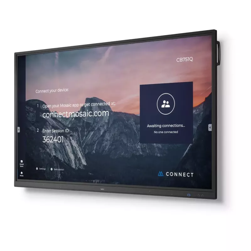 NEC CB751Q Interactive flat panel 190.5 cm (75 inch) LED 350 cd/m² 4K Ultra HD Black Touchscreen 12/7