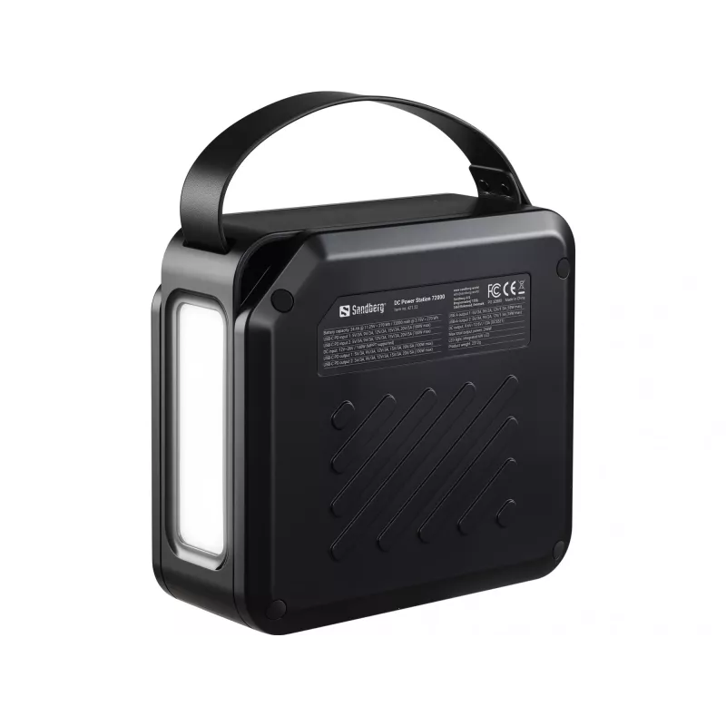 Portable DC power station SANDBERG Sandberg DC Power Station 72000 — LMFP 72,000 mAh, DC & USB‑C input, black