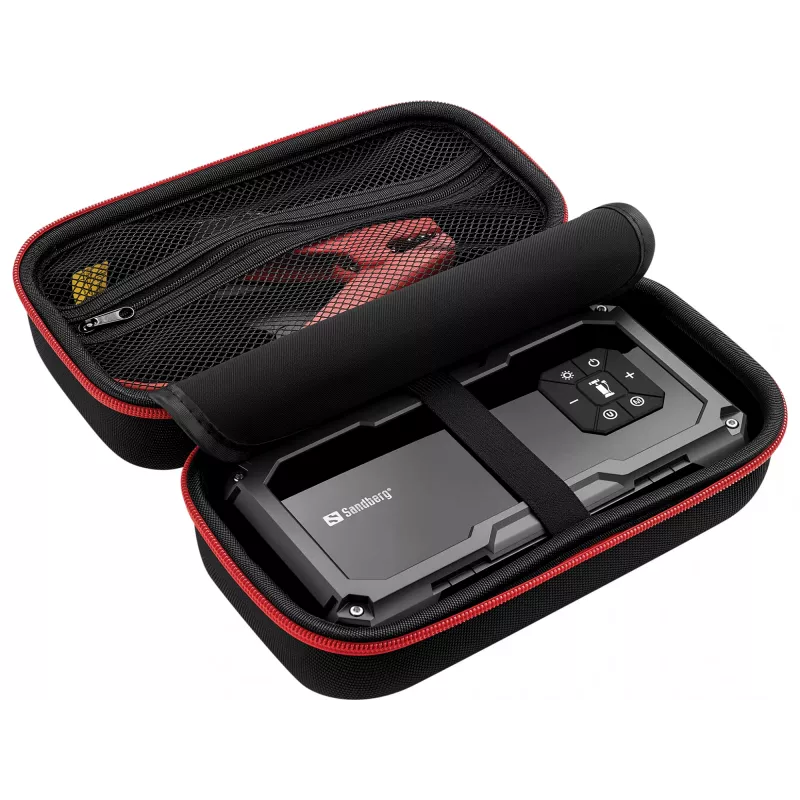 Portable jump starter and tire pump SANDBERG Sandberg Car Jumpstarter TirePump 10000 — 800 A start, 2 A output, 5 V USB