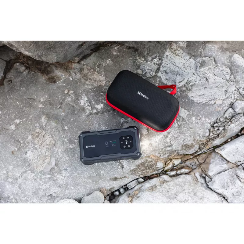 Portable jump starter and tire pump SANDBERG Sandberg Car Jumpstarter TirePump 10000 — 800 A start, 2 A output, 5 V USB