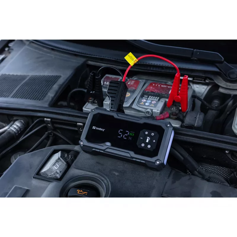 Portable jump starter and tire pump SANDBERG Sandberg Car Jumpstarter TirePump 10000 — 800 A start, 2 A output, 5 V USB