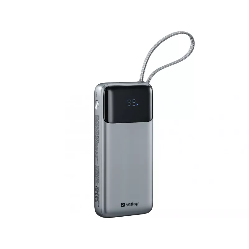 Powerbank SANDBERG All-in1 Powerbank 20000 PD 67W — 20000 mAh LiPo, 1×USB-A, 1×USB-C, 15W output, black/grey