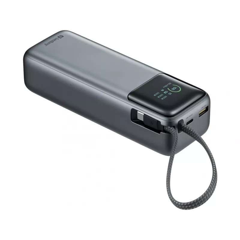 Portable power bank SANDBERG All-in1 Powerbank 20000 PD 130W — 20000 mAh, LiPo, USB-A 1x, USB-C 1x, 130 W, black/grey