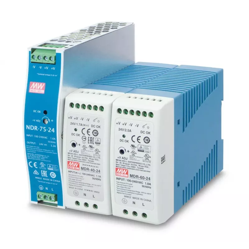 Power supply unit PLANET PWR-40-24, 40 W, 24 V output, 100–240 V AC input, passive cooling, LED status