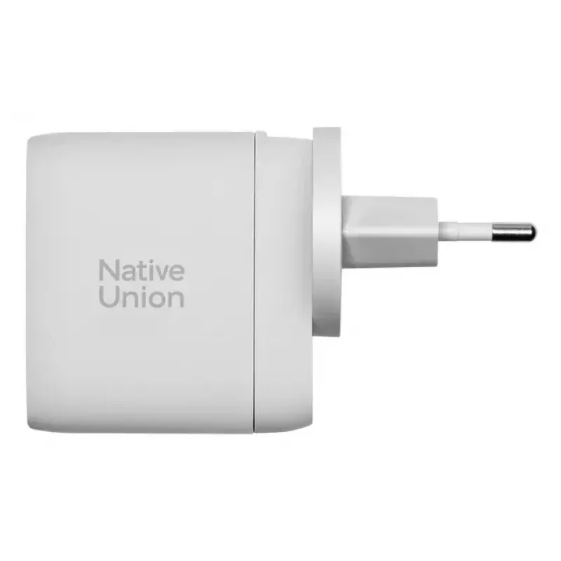Fast GaN Charger Native Union Fast Gan Charger Pd 67W White Intl 2C1A USB‑C 2 ports 67W AC 100–240V protection against overcurrent overvoltage overheating