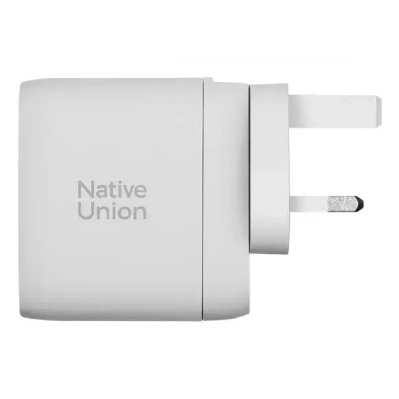 Fast GaN Charger Native Union Fast Gan Charger Pd 67W White Intl 2C1A USB‑C 2 ports 67W AC 100–240V protection against overcurrent overvoltage overheating