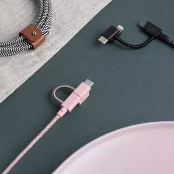 USB 2.0 data cable native union BELT-ULC-ZEB-NP 2 m USB A to USB‑C / Micro‑USB B / Lightning Black White