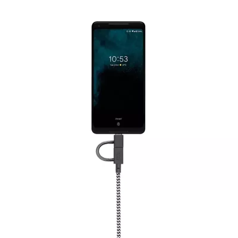 USB 2.0 data cable native union BELT-ULC-ZEB-NP 2 m USB A to USB‑C / Micro‑USB B / Lightning Black White