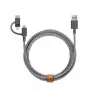 USB 2.0 data cable native union BELT-ULC-ZEB-NP 2 m USB A to USB‑C / Micro‑USB B / Lightning Black White