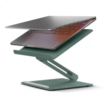 Laptop and tablet stand native union HOME-STAND-GRN Aluminium and silicone, Green, max height 60 cm, Width 220 mm Depth 60 mm Height 259 mm
