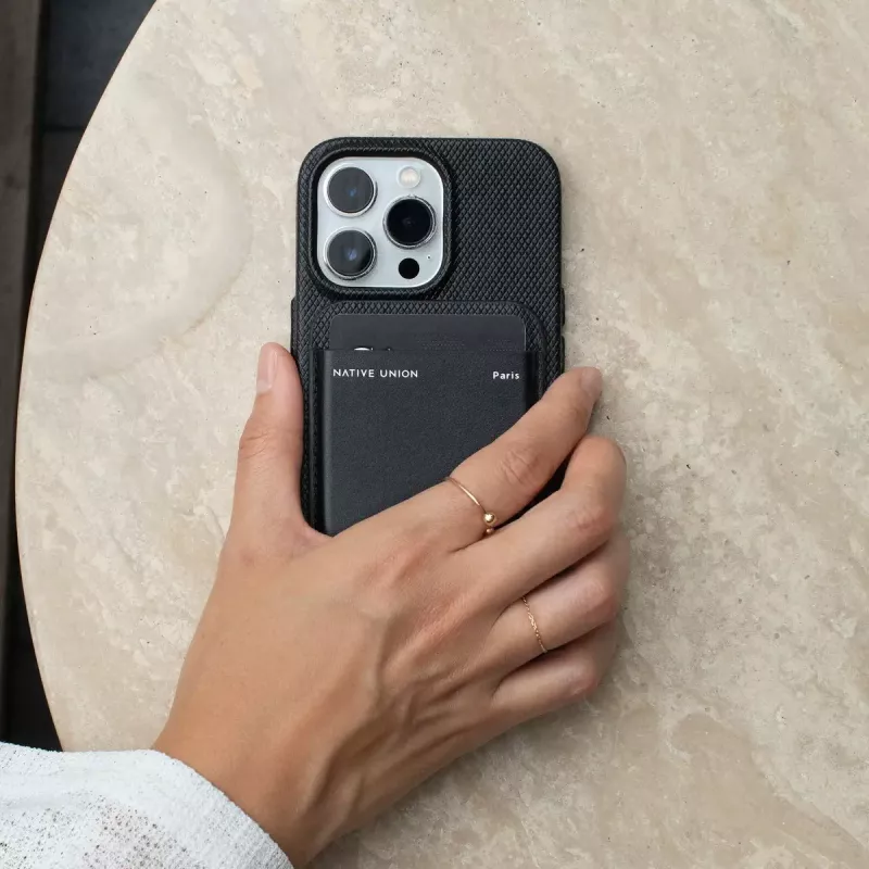 Wallet case native union (Re)Classic Black for Apple iPhone 15/15 Pro/15 Plus/15 Pro Max, iPhone 14/14 Pro/14 Plus/14 Pro Max and iPhone 13 series