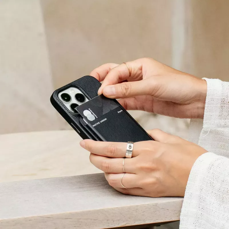 Wallet case native union (Re)Classic Black for Apple iPhone 15/15 Pro/15 Plus/15 Pro Max, iPhone 14/14 Pro/14 Plus/14 Pro Max and iPhone 13 series