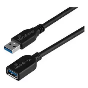 USB A to USB A cable MediaRange MRCS241 USB 3.2 Gen 1 (5 Gbit/s) 5 m Black