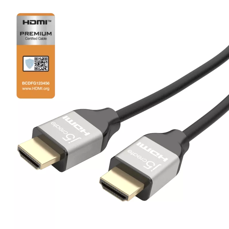 j5create JDC52 Ultra HD 4K HDMI™ Cable, Black and Grey, 2 m