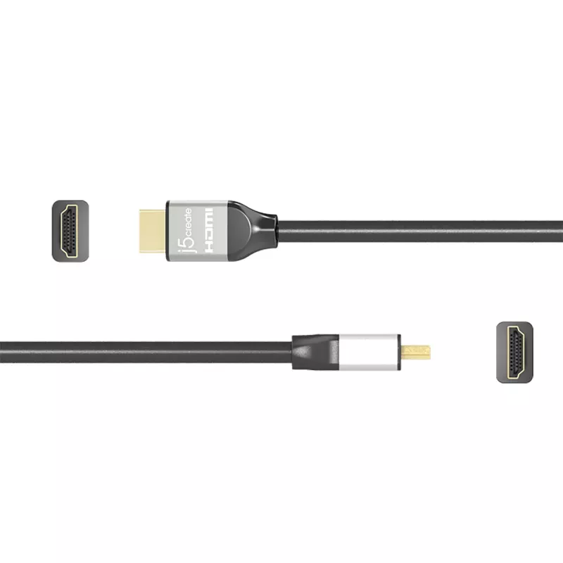j5create JDC52 Ultra HD 4K HDMI™ Cable, Black and Grey, 2 m
