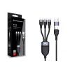 Conceptronic ETTA06B15C 3-in-1 100W Fast Charging Data Cable 1.5M, Triple USB-C, USB 2.0, E-Mark