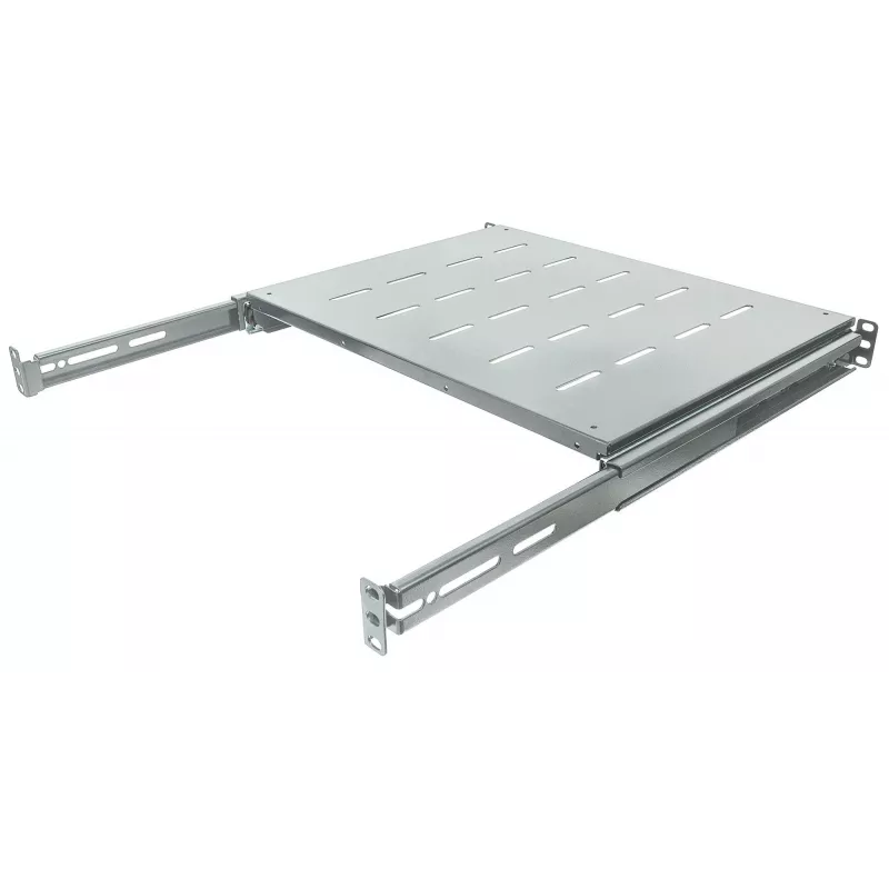 Intellinet 19 inch Sliding Shelf, 1U, For 600 to 800mm Depth Cabinets & Racks, shelf depth 350mm, Grey