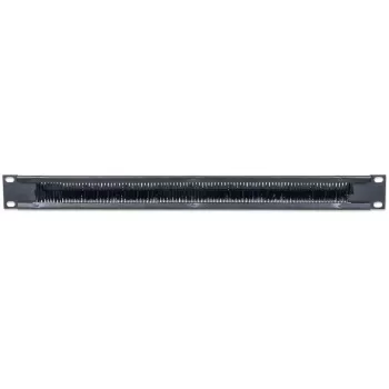 Intellinet 19 inch Cable Entry Panel, 1U, with Brush Insert, Black
