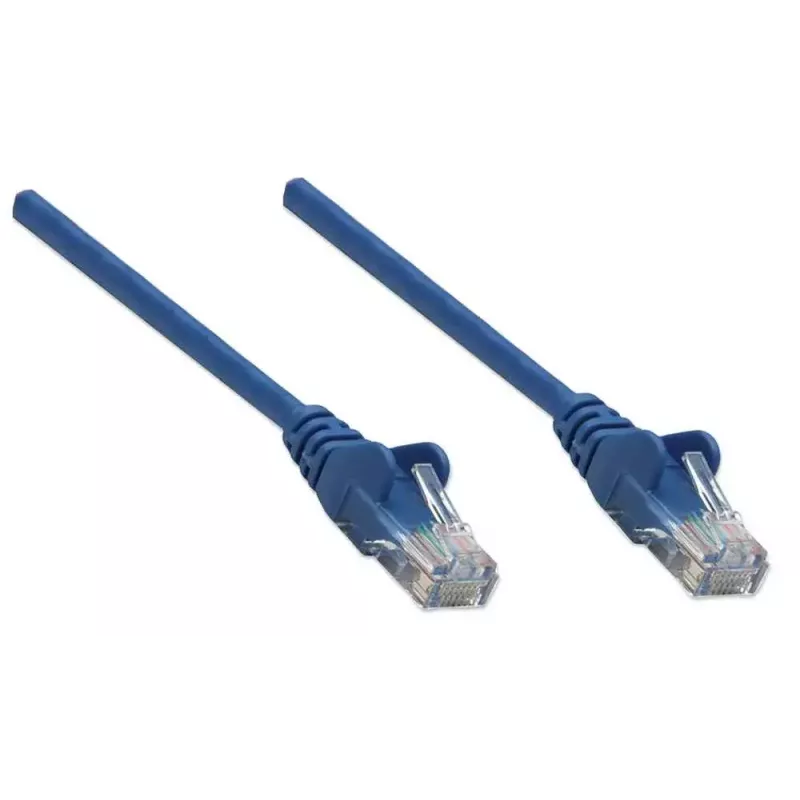 Intellinet Network Patch Cable, Cat5e, 1m, Blue, CCA, U/UTP, PVC, RJ45, Gold Plated Contacts, Snagless, Booted, Lifetime Warranty