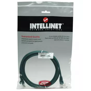 Intellinet Network Patch Cable, Cat5e, 2m, Green, CCA, U/UTP, PVC, RJ45, Gold Plated Contacts, Snagless, Booted, Lifetime Warranty
