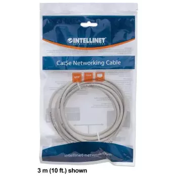 Intellinet Network Patch Cable, Cat6, 1.5m, Grey, CCA, U/UTP, PVC, RJ45, Gold Plated Contacts, Snagless, Booted, Lifetime Warranty