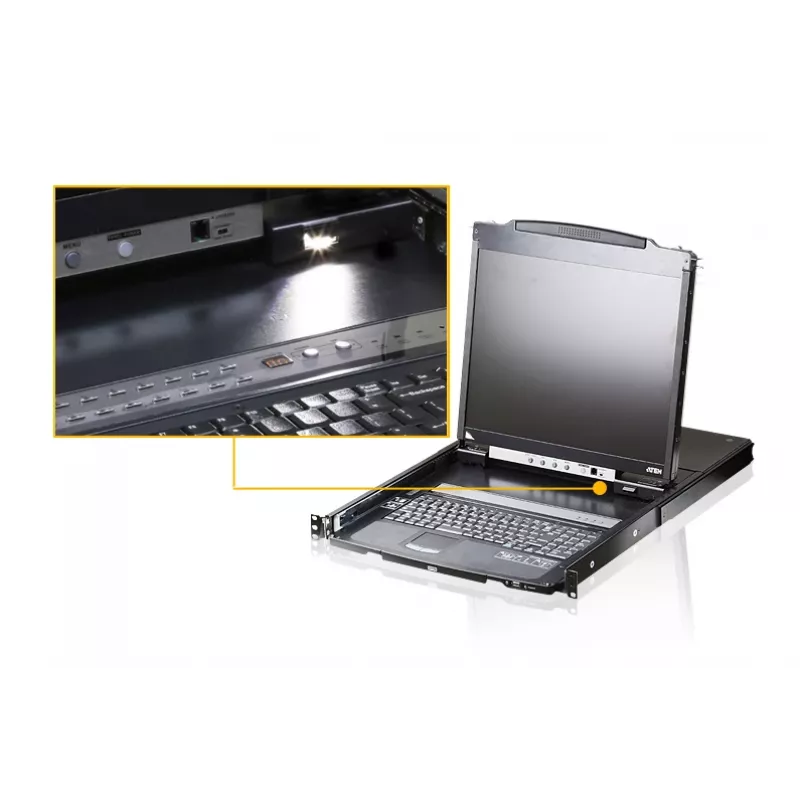 ATEN CL5800N rack console 48.3 cm (19 inch) 1280 x 1024 pixels Metal Black 1U