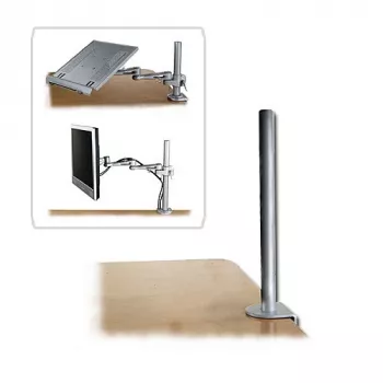 Lindy 450mm Desk Clamp Pole, Silver