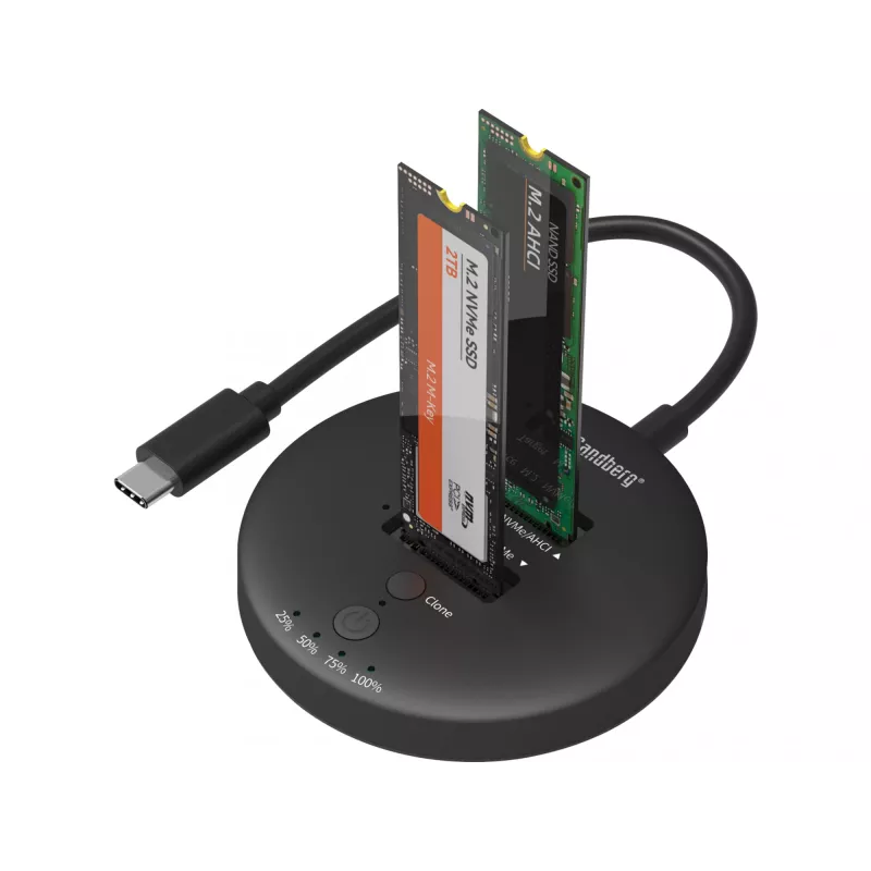 Sandberg USB3.2 Cloner Dock for NVMe M.2 SSD, Black, 20 Gbit/s
