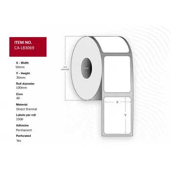Capture CA-LB3069 printer label White