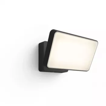 Outdoor smart wall light Philips Hue White Welcome Floodlight, 20.5W LED, 220–240V input, 24V bulb, black, 160×220×153mm
