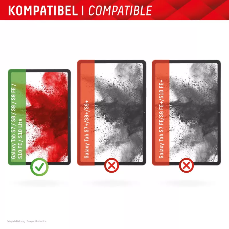 Displex Tablet Glass (9H) for Samsung Galaxy Tab S7/S8/S9/S9 FE/S10 FE/S10 Lite, Eco Mounting Frame, unbreakable
