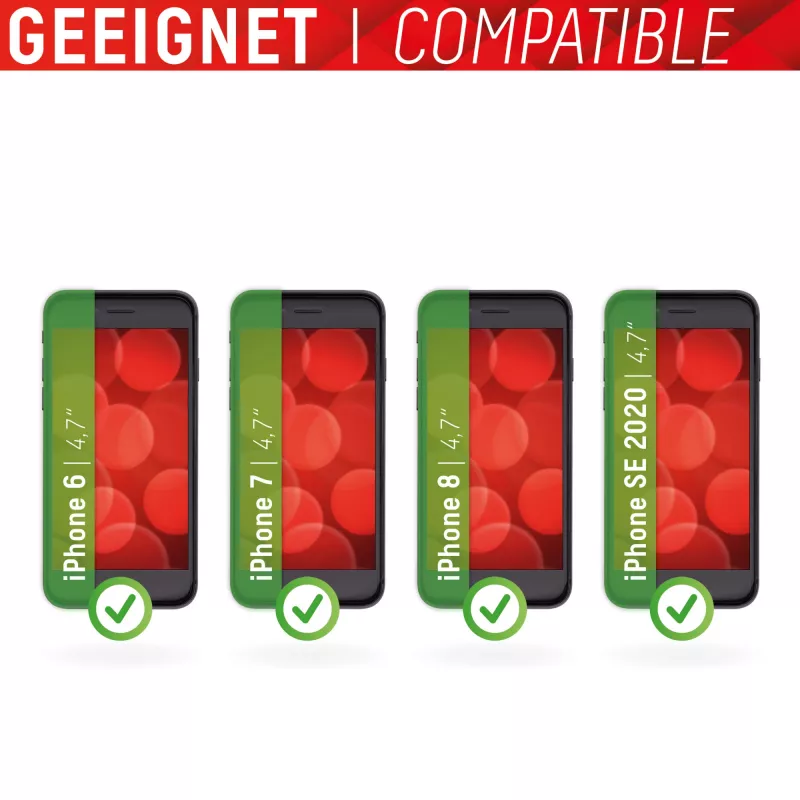 Displex Smart Glass (9H) for Apple iPhone 6/7/8/SE (2020/2022), Mounting Sticker, unbreakable, ultra-slim, invisible