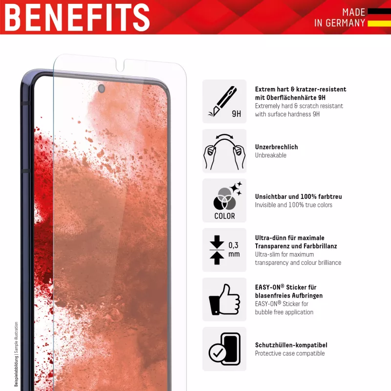 Displex Smart Glass (9H) for Samsung Galaxy A52/A52(s) 5G/A53 5G, Mounting Sticker, unbreakable, ultra-slim, invisible
