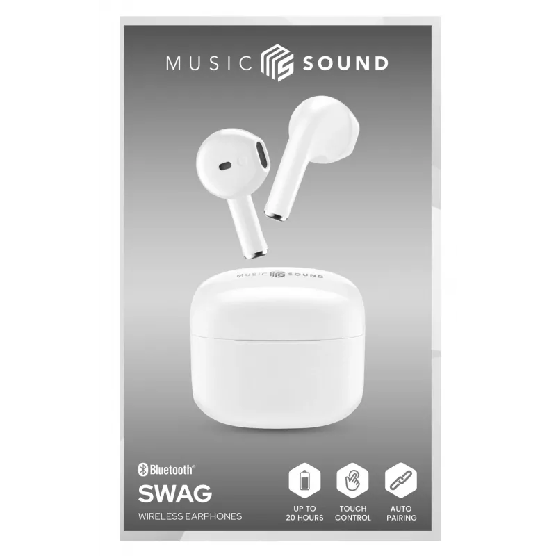 Music Sound Swag SWAG are the capsule-shaped Bluetooth earphones available in many bright, super-trendy colours.