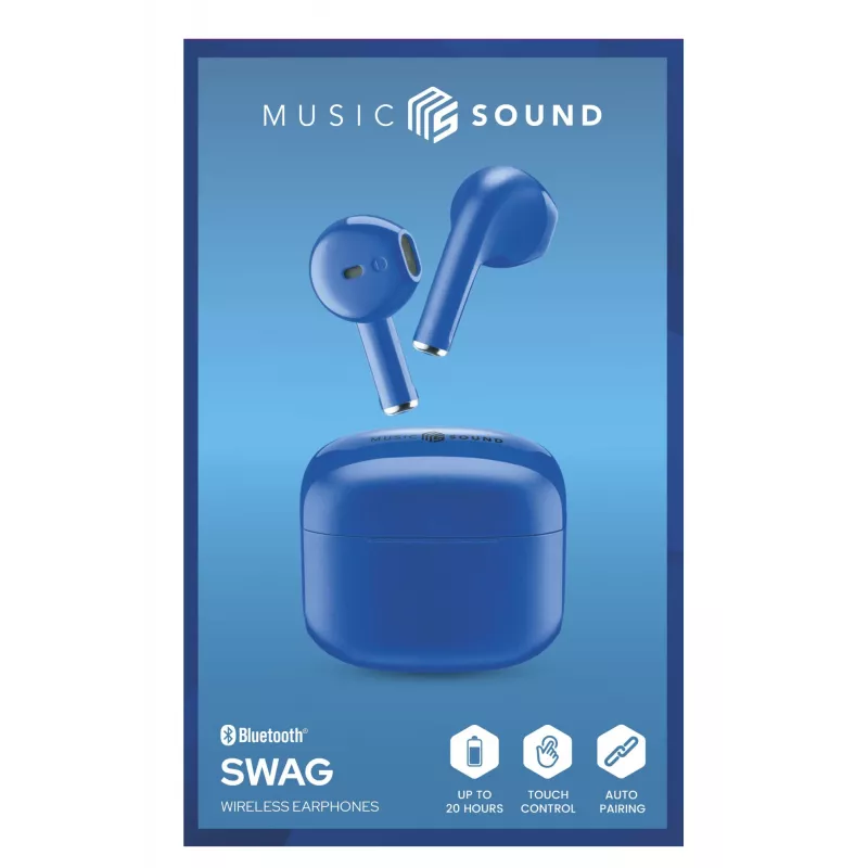 Music Sound Swag SWAG are the capsule-shaped Bluetooth earphones available in many bright, super-trendy colours.