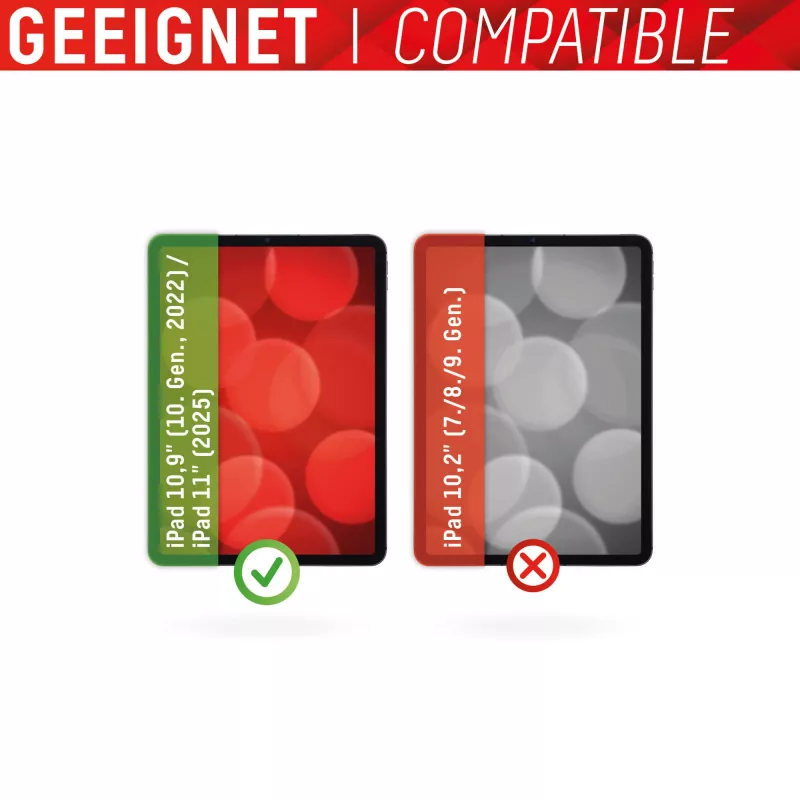 Displex Tablet Glass (9H) for Apple iPad 10,9 inch (10. Gen., 2022)/11 inch (2025), Eco Mounting Frame, unbreakable