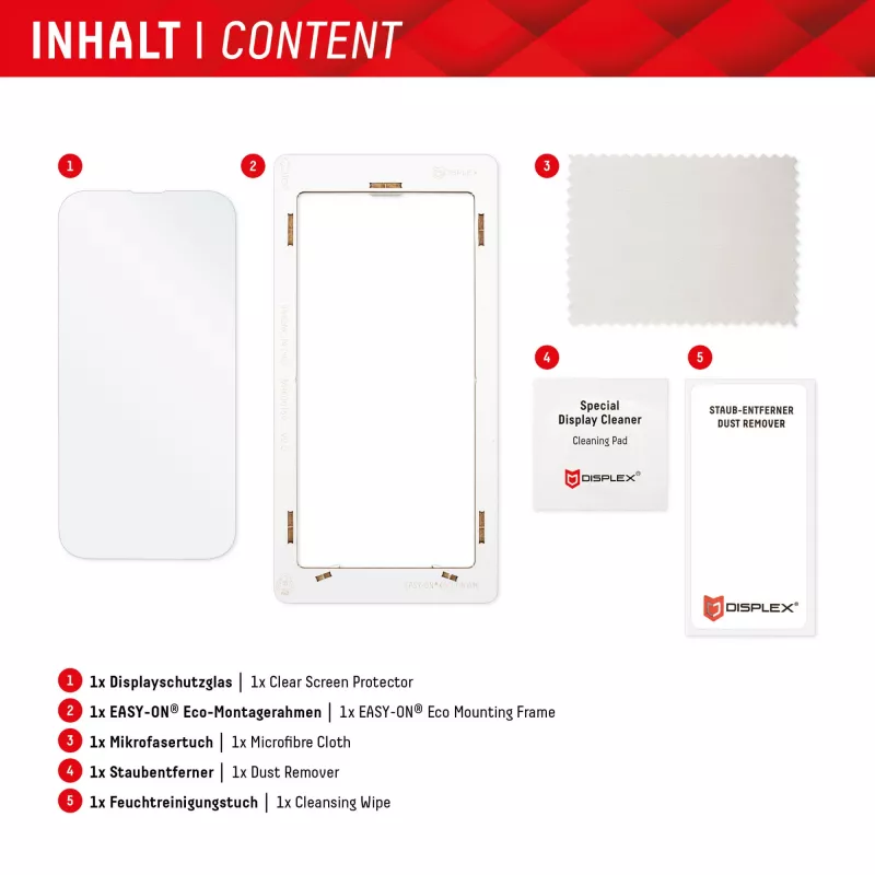 Displex Screen Protector (10H) for Samsung Galaxy A54 5G, Eco Mounting Frame, scratch resistant