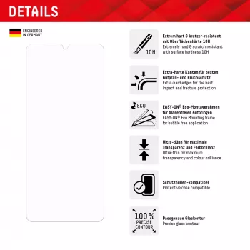 Displex Screen Protector (10H) for Samsung Galaxy A34, Eco Mounting Frame, scratch resistant
