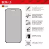 Displex Privacy Screen Protector (10H) for Apple iPhone 15/15 Pro, Eco Mounting Frame, Privacy Filter