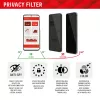 Displex Privacy Screen Protector (10H) for Apple iPhone 15/15 Pro, Eco Mounting Frame, Privacy Filter
