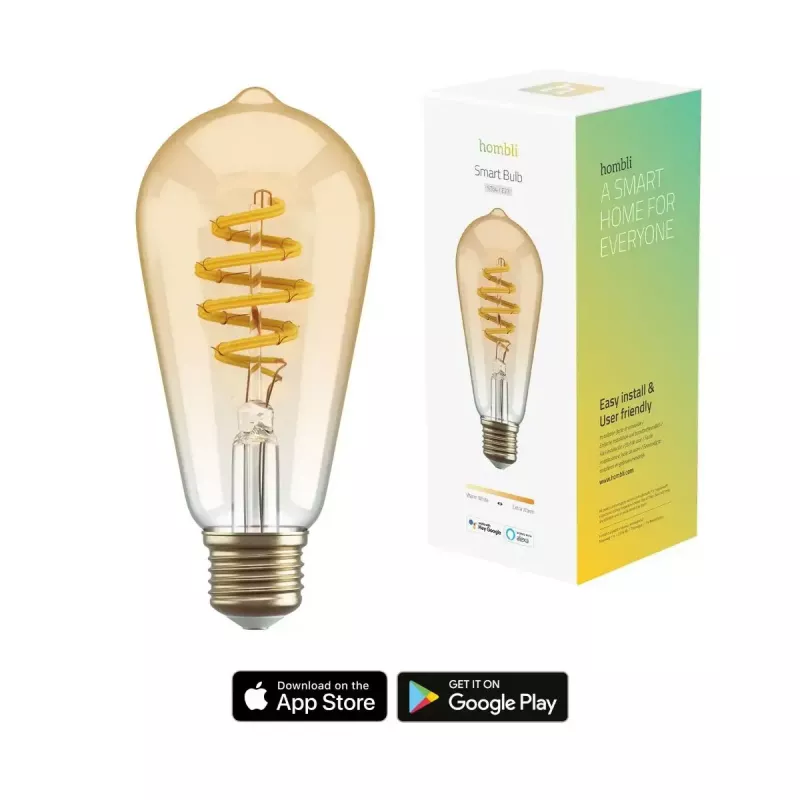Smart bulb Hombli HBEB-0212 Wi‑Fi 5.5 W, gold, A‑G energy rating, Ø61×142 mm