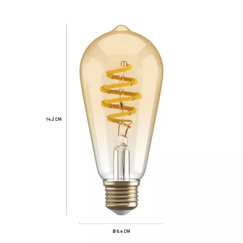 Smart bulb Hombli HBEB-0212 Wi‑Fi 5.5 W, gold, A‑G energy rating, Ø61×142 mm