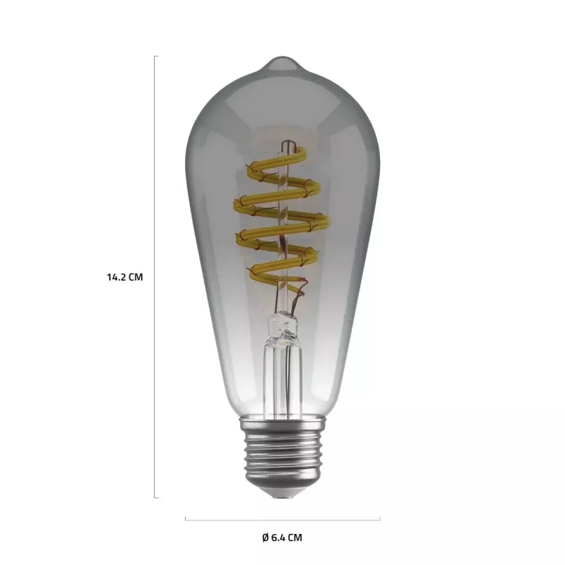 Smart bulb Avanca International BV Hombli HBEB-0211, Wi‑Fi, 5.5 W, grey, A19 (6.1×14.2 cm)