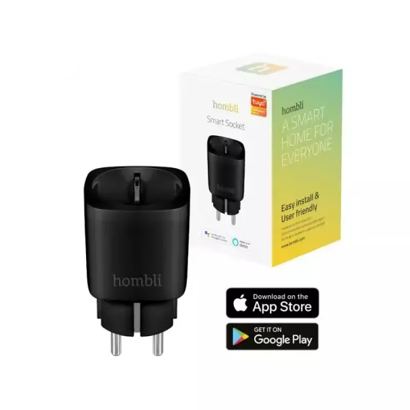 Smart socket Avanca International BV Hombli Smart Socket EU Black — Wi‑Fi, 220–250V, 3.68kW, indoor, plastic
