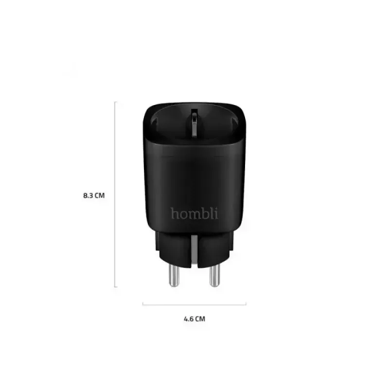 Smart socket Avanca International BV Hombli Smart Socket EU Black — Wi‑Fi, 220–250V, 3.68kW, indoor, plastic