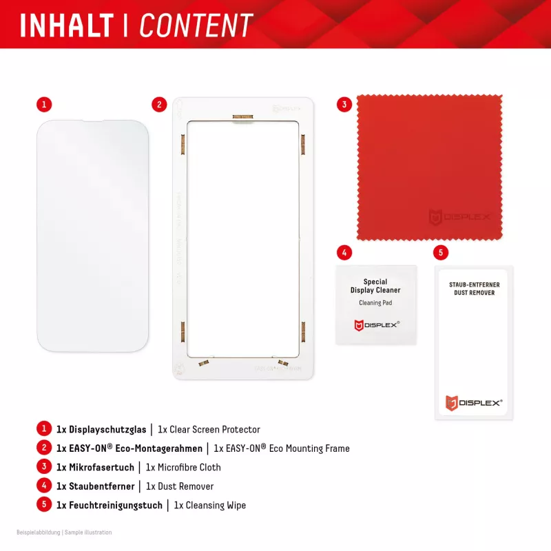 Displex Screen Protector (10H) for Xiaomi 13/13T Pro, Eco Mounting Frame, scratch resistant
