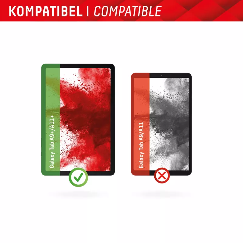 Displex Tablet Glass (9H) for Samsung Galaxy Tab A11+/A9+, Eco Mounting Frame, unbreakable
